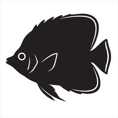 Fototapeta premium Butterfly fish illustration vector silhouette
