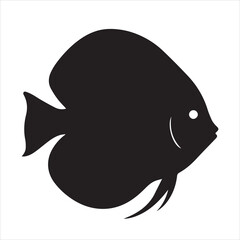 Discus fish silhouette