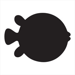 Pufferfish illustration vector silhouette © Saim
