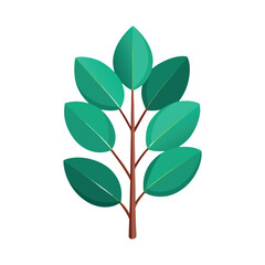 vector illustration of a green leafy branch