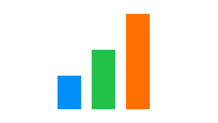 Simple 3D Bar Chart Icon Showing Growth, Business Success, and Data Analysis Progress