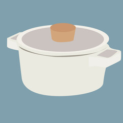 Stockpot. Vector illustration of a modern stockpot,
