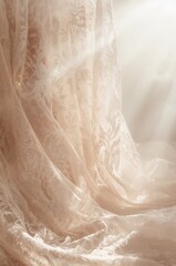 Obraz premium White lace dress is draped over a table