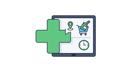 Obraz premium Industrial automation illustration featuring a robotic arm and connected manufacturing equipment, representing modern robotics, smart factories, artificial intelligence, and advanced production techno