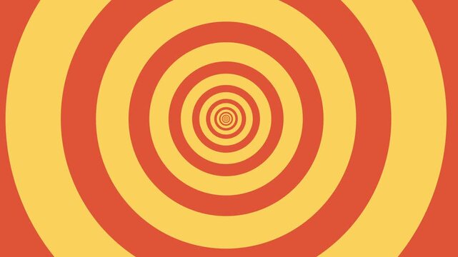 Hypnotic Red and Yellow Concentric Circles Abstract Animation