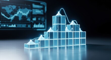 business graph with arrow