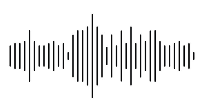 Audio Waveform Visualization &ndash; Clean Sound Signal, Voice Frequency Line & Music Wave Pattern for Modern Audio Design