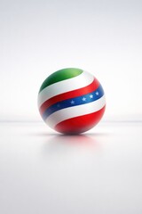 Naklejka premium Floating Sphere With North American Flag Colors