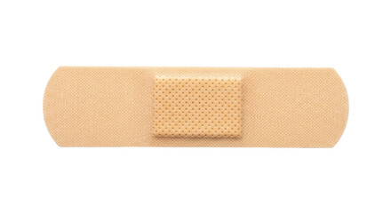 Adhesive bandage PNG isolated on transparent background, medical plaster for wound care and first aid treatment, skin color