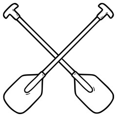 Obraz premium cross paddle illustration hand drawn outline vector