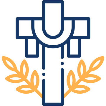 Lent Cross and Christian Religious Observance Vector Icon