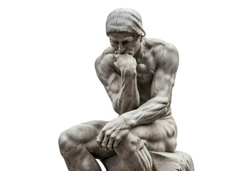 Man contemplating deep thought, classic sculpture contemplation