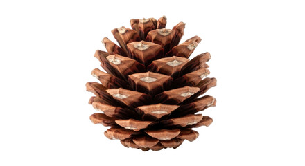 Brown pine cone isolated PNG on transparent background, natural forest element for autumn and winter designs