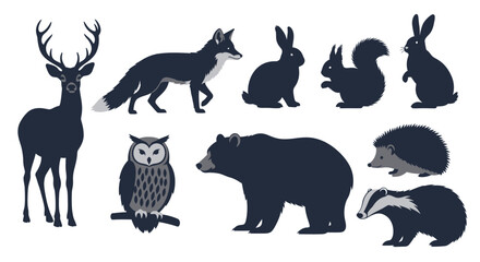 Obraz premium Set of Forest Animals Icons