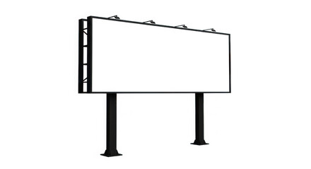 Obraz premium Blank billboard signboard with two poles isolated on transparent background