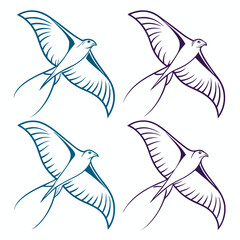 Four butterflies with intricate patterns and vibrant colors flying in a circle. Vector © Jahid