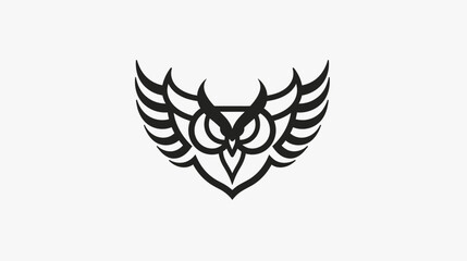 Fototapeta premium Minimalist owl illustration vector graphic for design and branding projects