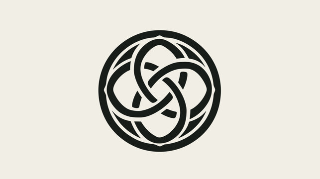 Abstract celtic knot design on a neutral background for graphic projects