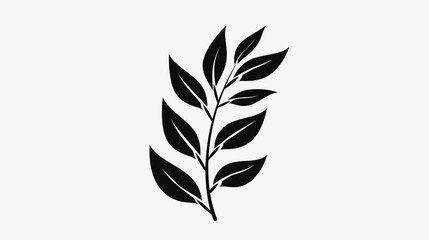 Fototapeta premium Black leaf branch vector design element isolated on white background
