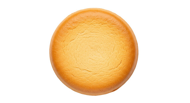 Golden shortbread cookie isolated PNG on transparent background, delicious biscuit for snack or dessert, sweet treat