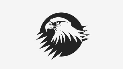 Bold eagle head logo against a neutral background for graphic design