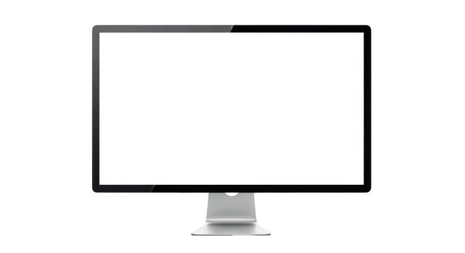 Modern computer monitor PNG isolated on transparent background, sleek desktop display for graphic design and presentations