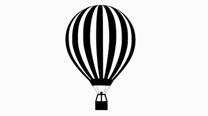 Naklejka premium Black and white hot air balloon illustration against a white backdrop