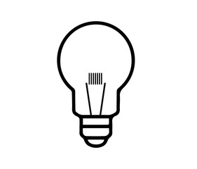 lamp black outline icon, isolate on a white background, illustration,