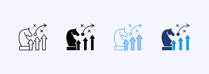 Growth Strategy Icon Set Multistyle Various Collection Element For Design
