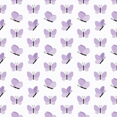 Cute seamless pattern with butterflies. Backgrounds and texture vector illustration.