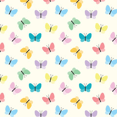 Cute seamless pattern with butterflies. Backgrounds and texture vector illustration.