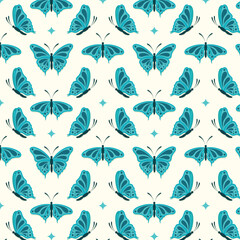 Cute seamless pattern with butterflies. Backgrounds and texture vector illustration.