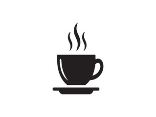 Fototapeta premium A steaming hot cup of coffee on a saucer