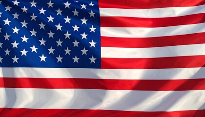 Fototapeta premium A waving American flag showcasing red and white stripes with white stars on a blue field