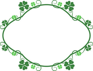 Fototapeta premium St Patricks Day Frame with Clover Leaf