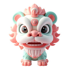 Cartoon Lion Dance Toy Pink Blue White Transparent Background