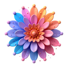 Abstract Floral Design Pastel Petals Transparent Background Detailed