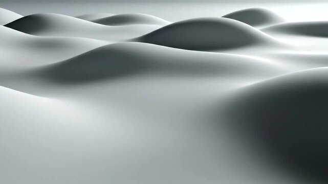 Smooth gray sand dunes with soft shadows and gentle curves.