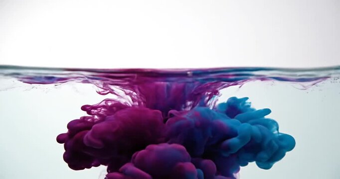 Ink Splashing in Water Motion.