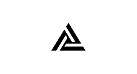Black Geometric Triangle Logo Design Element.