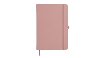 Dusty rose notebook PNG isolated on transparent background, blank journal with elastic band for writing and planning © Irina
