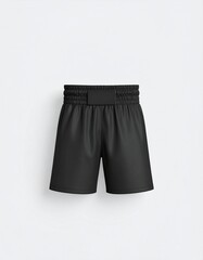 ​Black sports shorts mockup on white background