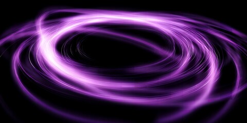 A vibrant purple light swirls in a mesmerizing circular motion against a dark background