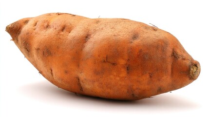 Fresh sweet potato isolated on white background for culinary and healthy eating