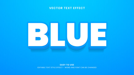 blue editable text effect 3d vector