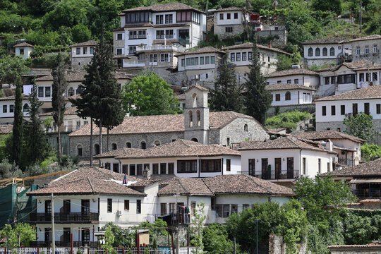 View of the Orthodox Church of St. Spyridon, Gorica district, Berat County, Albania 