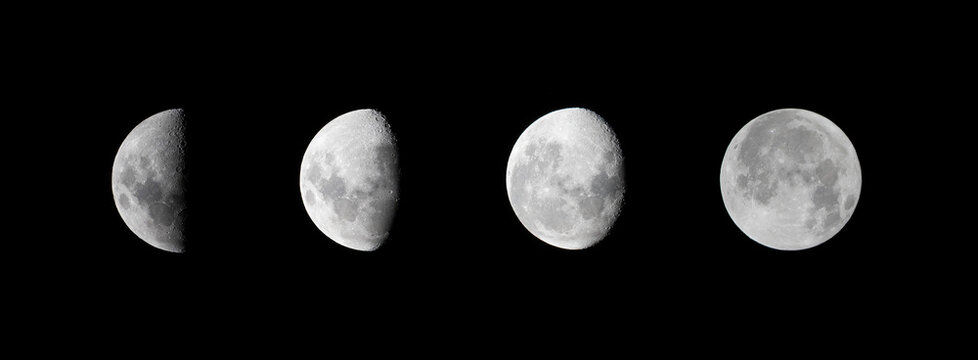 Render of Earth's moon from half to full light