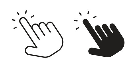 Fototapeta premium Hand click icon suitable symbol. Simple stock illustration stock