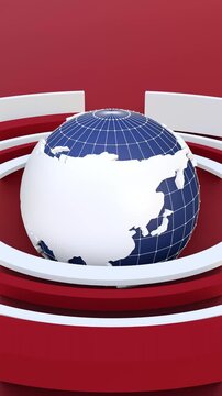 Futuristic TV broadcast intro with 3D breaking news text and a spinning global earth. Full HD. 4K