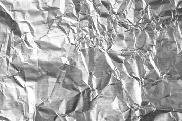 Crumpled Silver Duct Tape Texture with Wrinkles and Seams Background